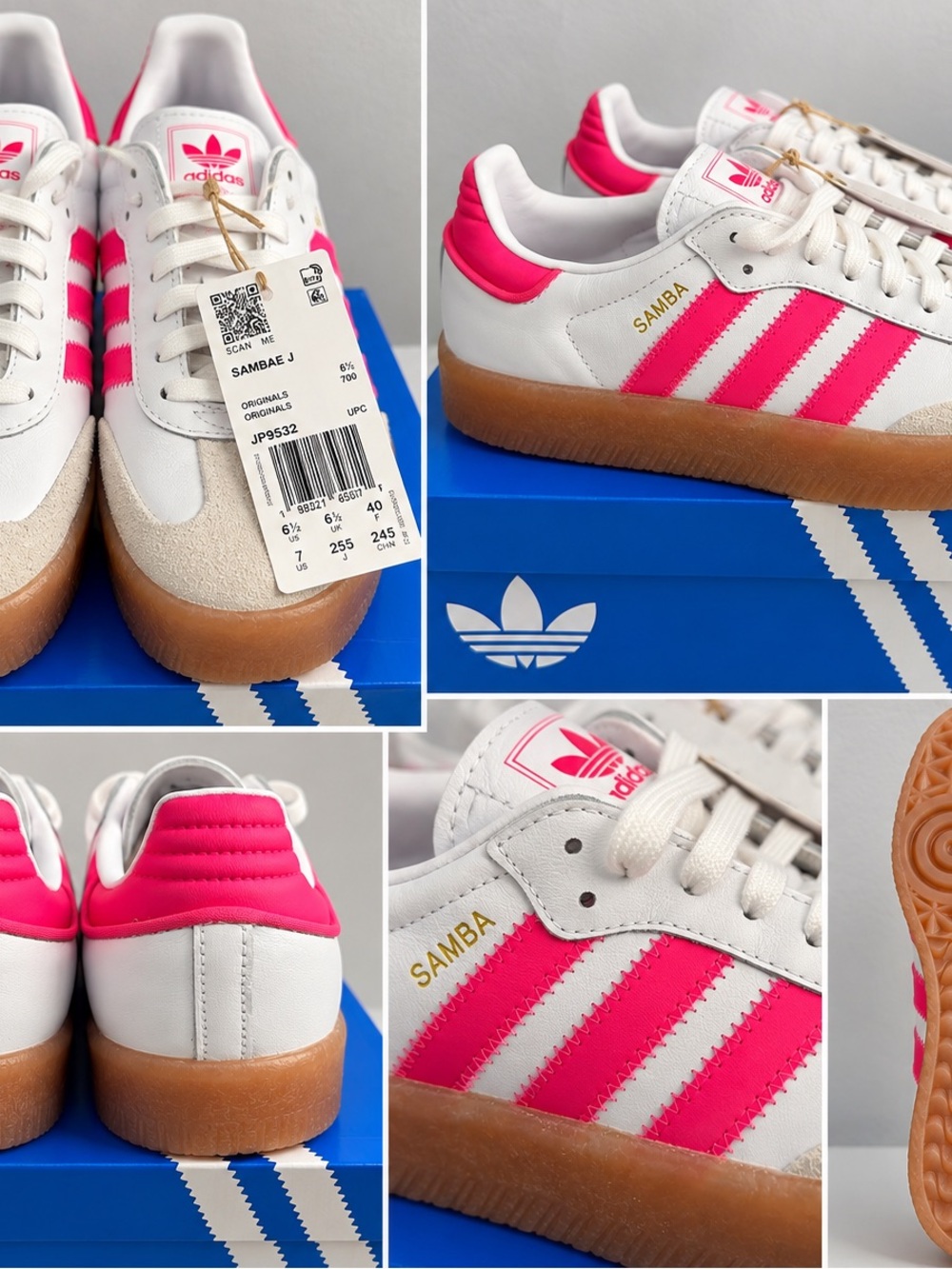 adidas Samba Women’s Sneakers White Hot Pink Gum Sole